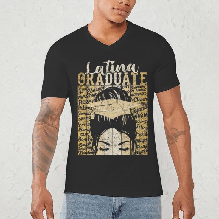 Latina Graduate Educated Powerful Class Of 2024 Graduation Men's V-Neck T-Shirt