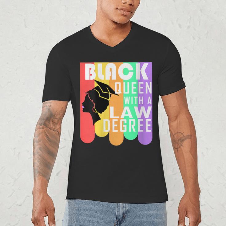 Law School Graduation Queen New Lawyer Attorney Grad Men's V-Neck T-Shirt