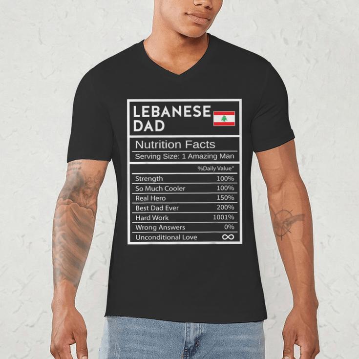 Lebanese Dad Nutrition Facts National Pride For Dad Men's V-Neck T-Shirt