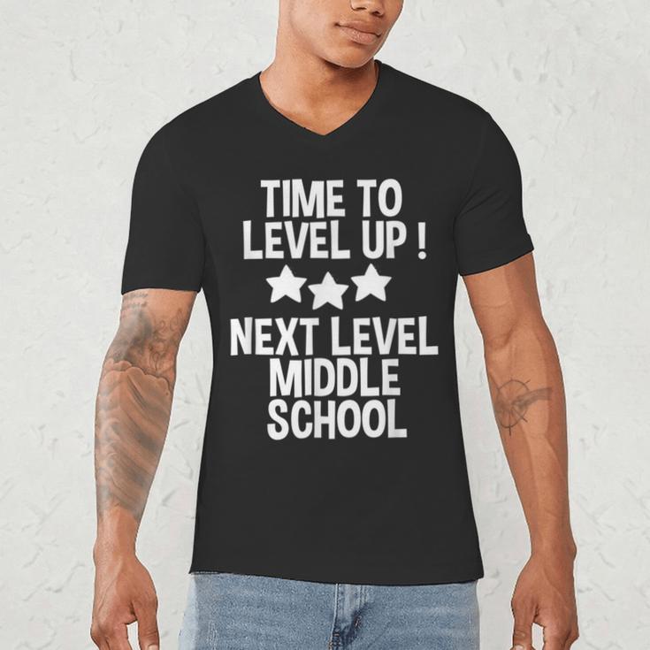 Level Up Middle School 5th Grade Graduation Party Men's V-Neck T-Shirt