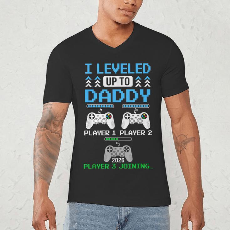 Leveled Up To Daddy Again Gamer Dad Est 2026 Men's V-Neck T-Shirt