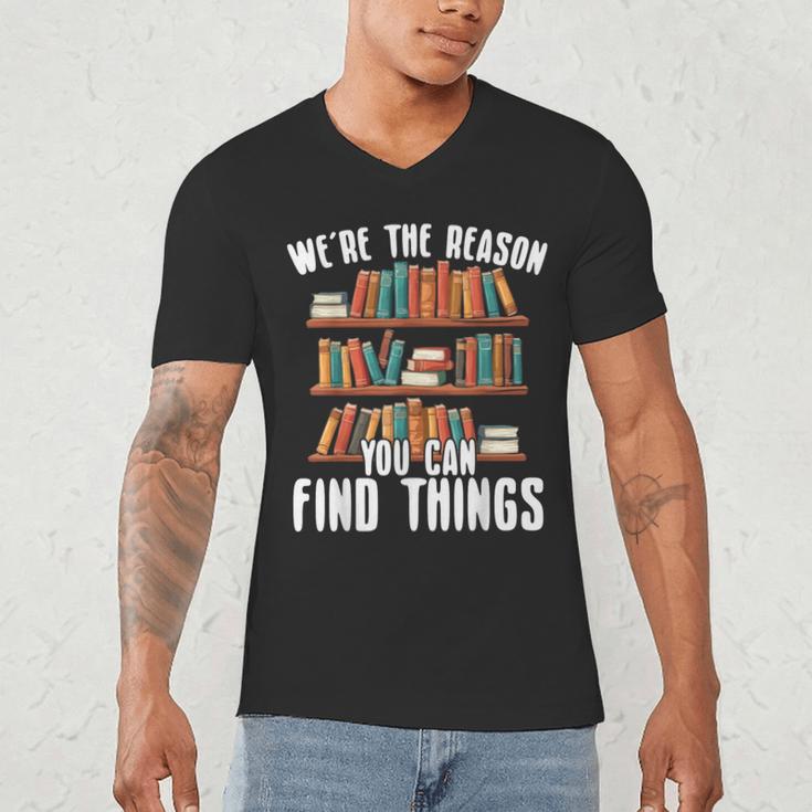 Librarian Reading Books Lover Library Men's V-Neck T-Shirt