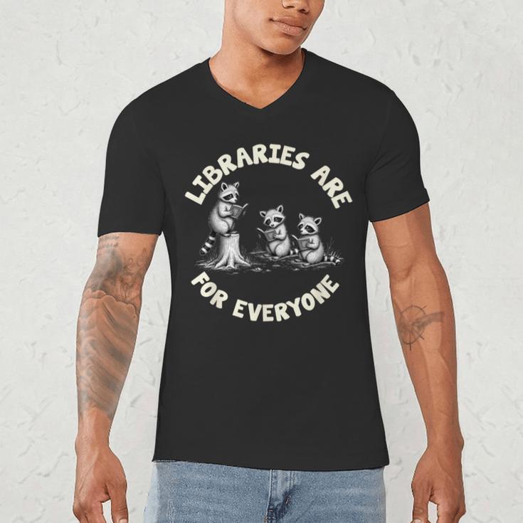 Libraries Are For Everyone Read Banned Book Librarian Reader Men's V-Neck T-Shirt