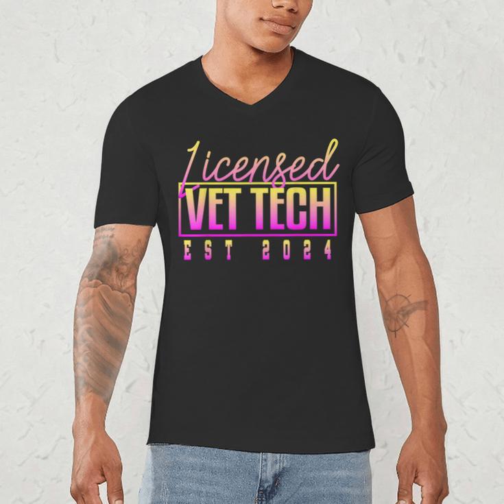 Licensed Vet Tech Veterinary Technician Graduation 2024 Men's V-Neck T-Shirt