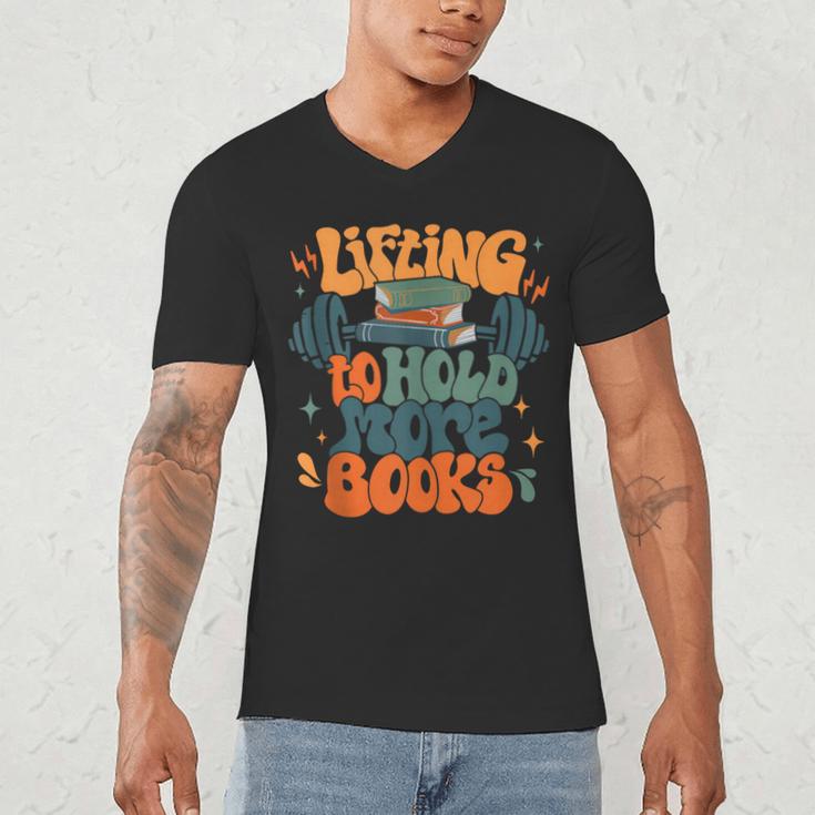 Lifting To Hold More Books Weightlifting Workout Bookish Men's V-Neck T-Shirt Lifting To Hold More Books Weightlifting Workout Bookish Men's V-Neck T-Shirt