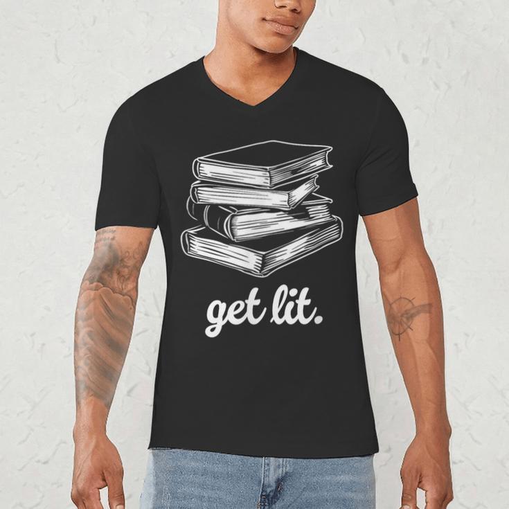 Get Lit Books Men's V-Neck T-Shirt