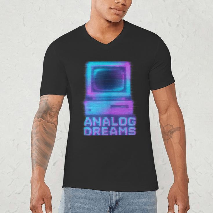 Lofi Reverie Analog Dreams Pixel 90s Desktop VHS Nostalgia Men's V-Neck T-Shirt