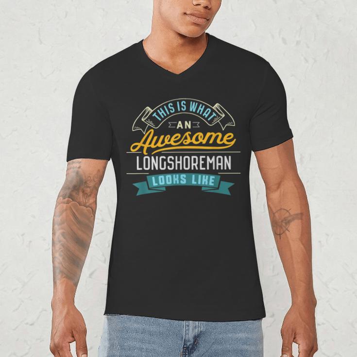 Longshoreman Shirt Awesome Job Occupation Graduation Men's V-Neck T-Shirt