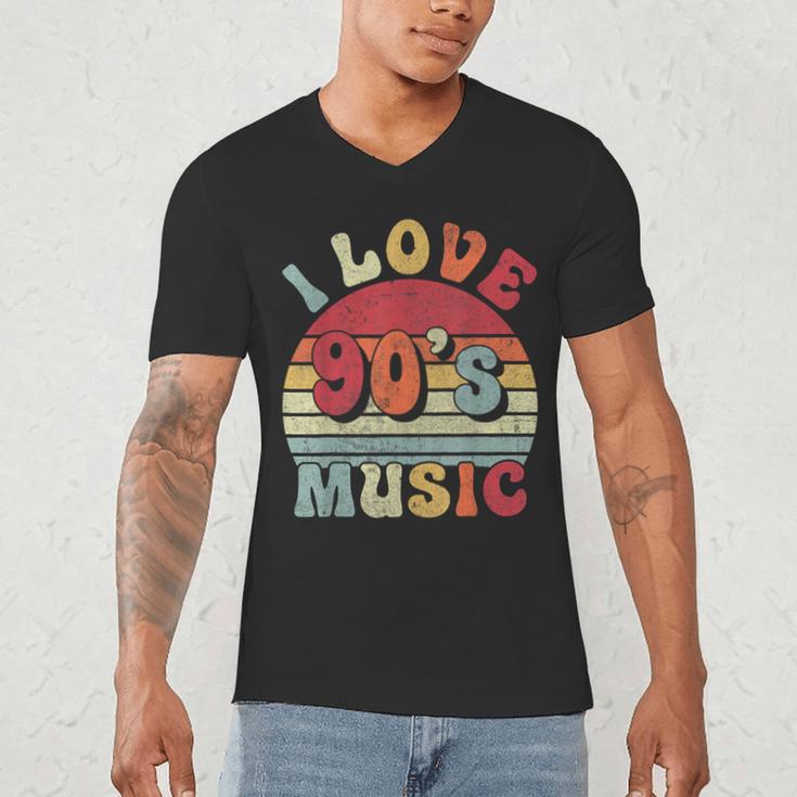 I Love 90's Music Retro Style Nostalgia Cassette 1990s Party Men's V-Neck T-Shirt