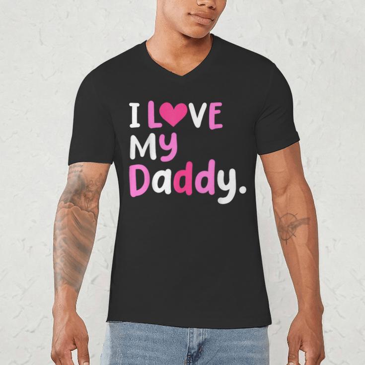 I Love My Daddy Best Dad Ever Father's Day Cool Kids Men's V-Neck T-Shirt
