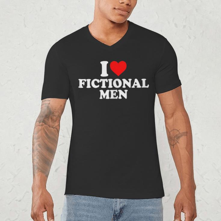 I Love Heart Fictional Men Simple Cute Books Reading Men's V-Neck T-Shirt