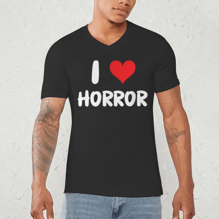 I Love Horror Heart Movies TV Show Books Writing Read Men's V-Neck T-Shirt I Love Horror Heart Movies TV Show Books Writing Read Men's V-Neck T-Shirt