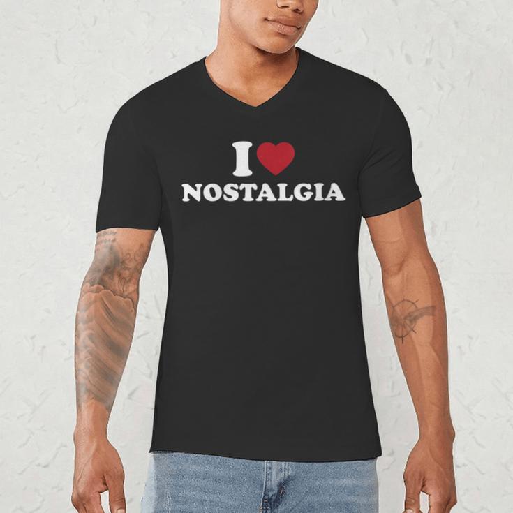 I Love Nostalgia Retro Vintage 80s 90s Nostalgia Men's V-Neck T-Shirt