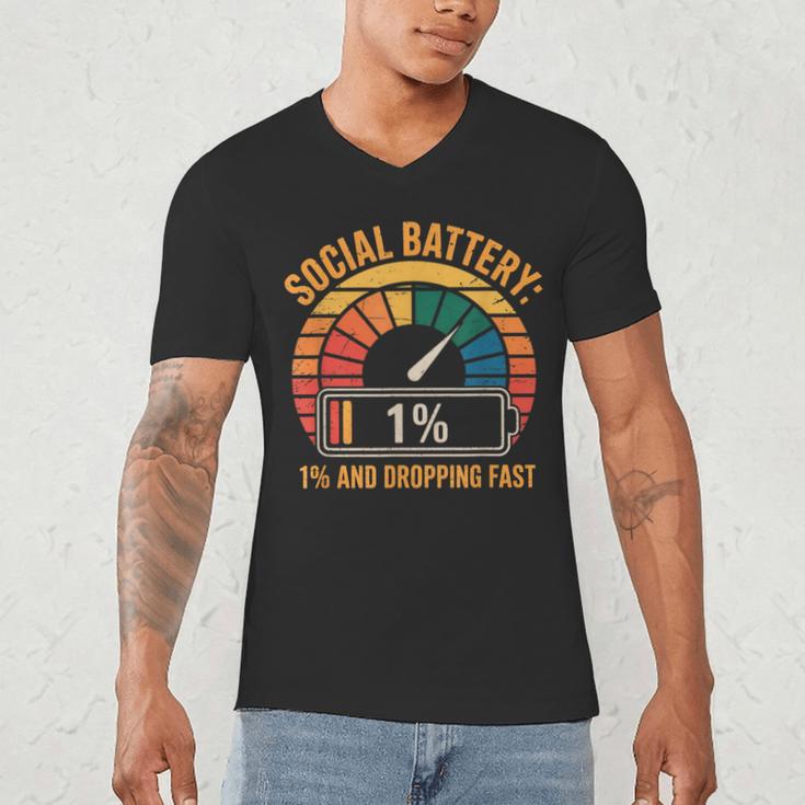 Low Social Battery Introvert Energy Men's V-Neck T-Shirt Low Social Battery Introvert Energy Men's V-Neck T-Shirt