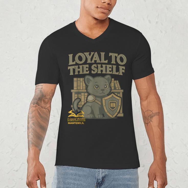 Loyal To The Shelf Knight Panther Book Lover Men's V-Neck T-Shirt