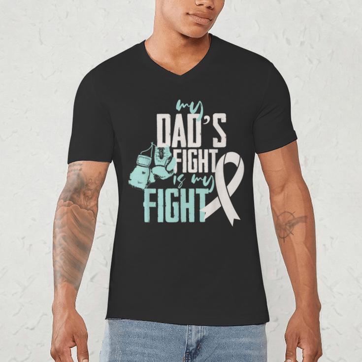 Lung Cancer Dad Ribbon Men's V-Neck T-Shirt