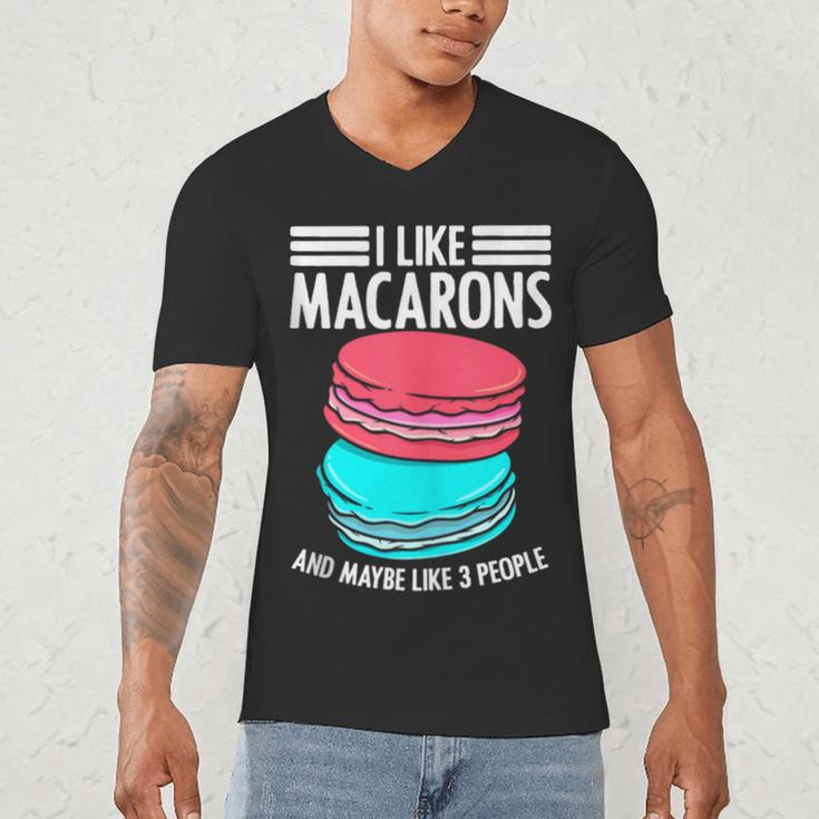 Macaroons Dessert Antisocial Introvert Pastries Food Lover Men's V-Neck T-Shirt