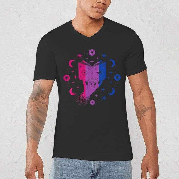 Magic Bi-Pride Book Of Cosmic Energy Men's V-Neck T-Shirt Magic Bi-Pride Book Of Cosmic Energy Men's V-Neck T-Shirt