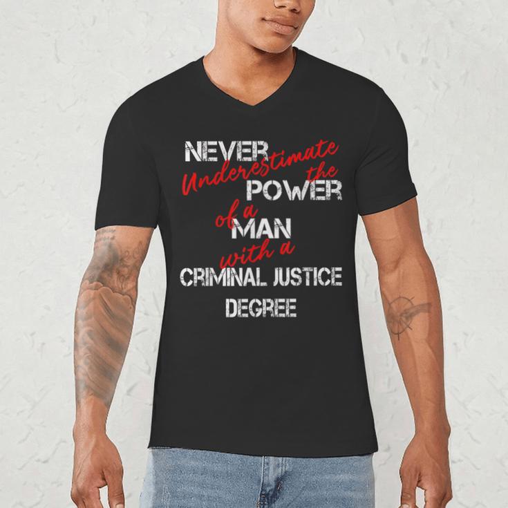 Man Criminal Justice Degree Graduation Or Career Men's V-Neck T-Shirt