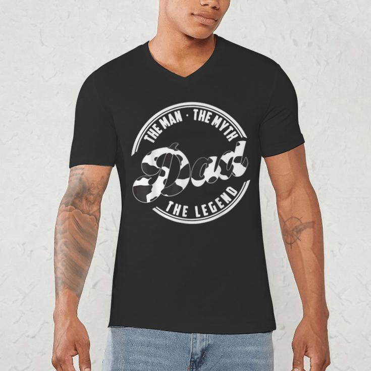 The Man The Myth The Legend Daddy Love Cows Dad Cow Print Men's V-Neck T-Shirt The Man The Myth The Legend Daddy Love Cows Dad Cow Print Men's V-Neck T-Shirt