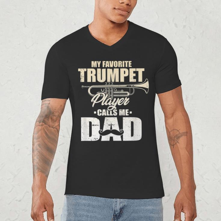Marching Band Dad My Favorite Trumpet Player Calls Me Dad Men's V-Neck T-Shirt