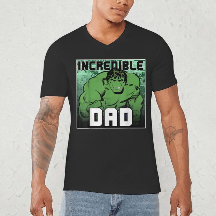 Marvel Comics Avengers Father's Day Hulk Incredible Dad Men's V-Neck T-Shirt