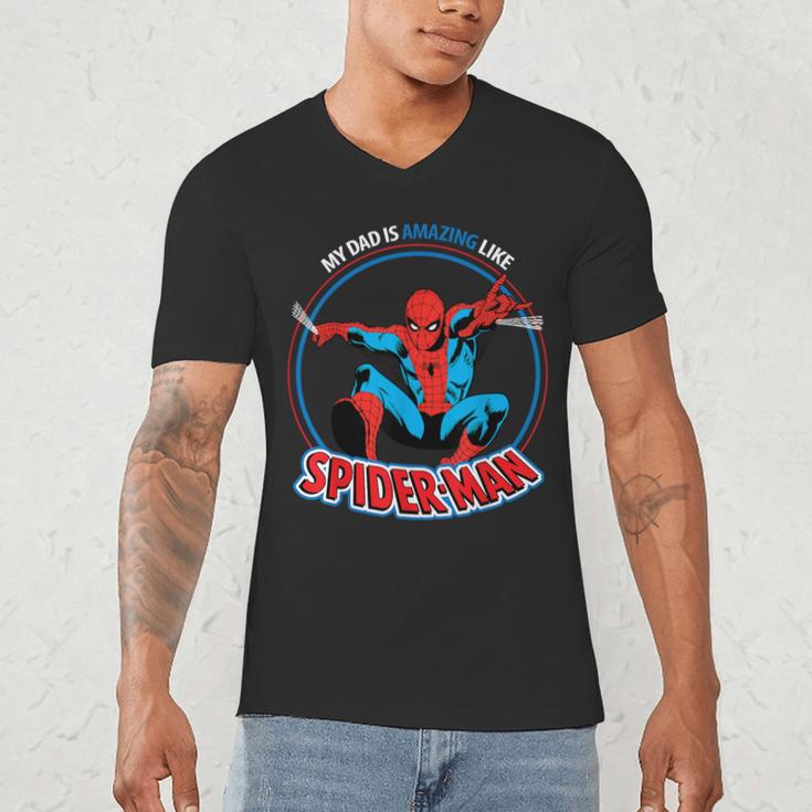 Marvel Dad Is Amazing Like Spider-Man Father's Day Men's V-Neck T-Shirt