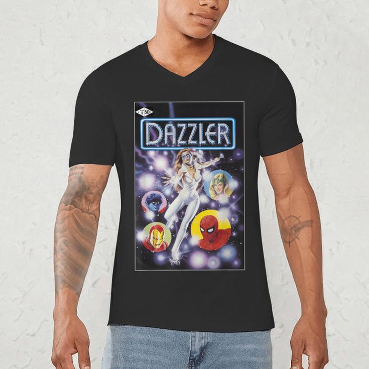 Marvel Universe Classic Dazzler Light Power Comic Book Cover Men's V-Neck T-Shirt