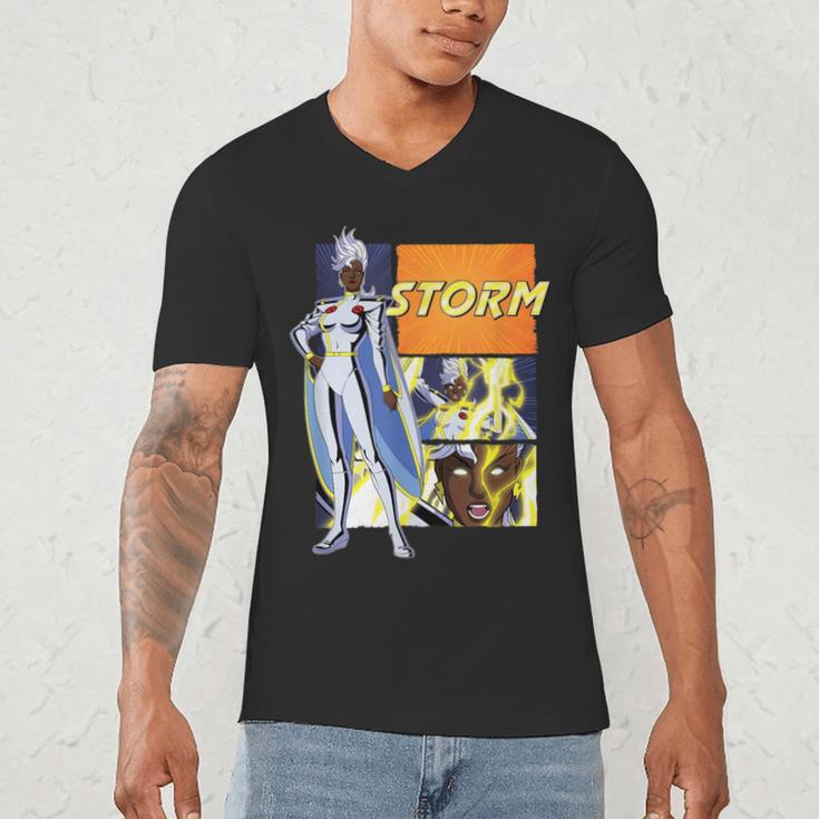 Marvel X-Men '97 Storm Vintage Classic Comic Book Panels Men's V-Neck T-Shirt