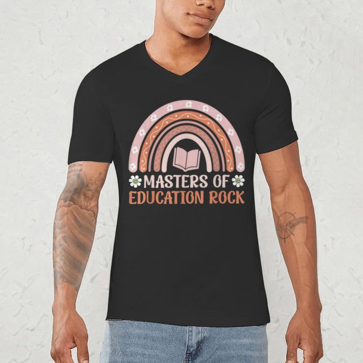 MASTER OF EDUCATION ROCK Master Graduation Men's V-Neck T-Shirt