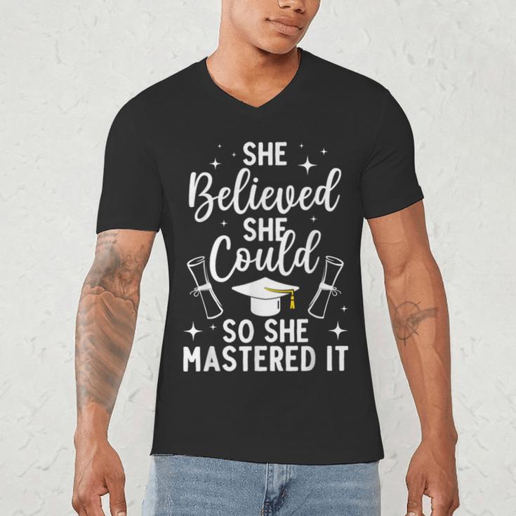 Masters Degree Graduation Art For Women Girl Masters Degree Men's V-Neck T-Shirt