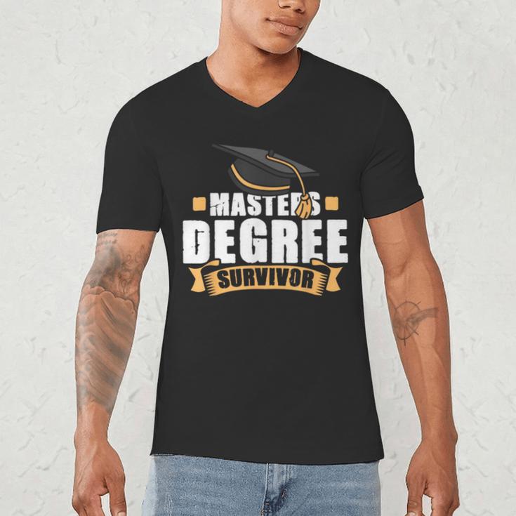 Masters Degree Survivor Graduation For MBA Graduate Men's V-Neck T-Shirt
