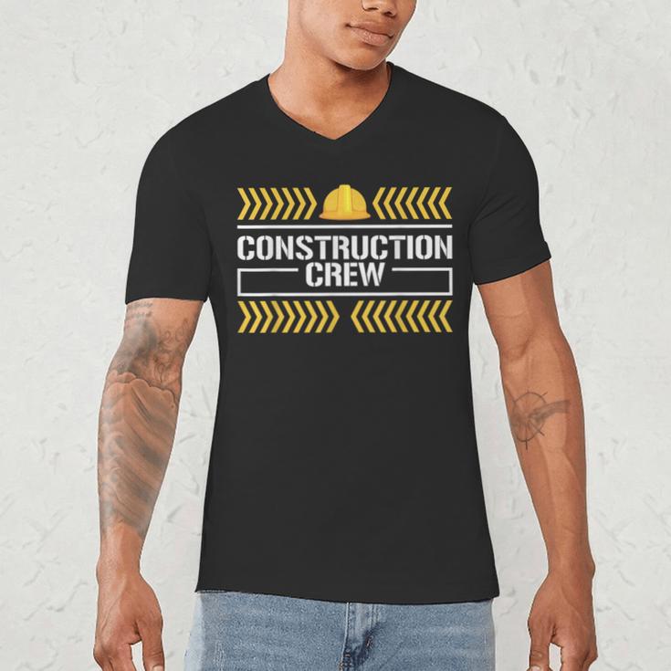 Matching Boys And Dad Mom Construction Digger Birthday Party Men's V-Neck T-Shirt