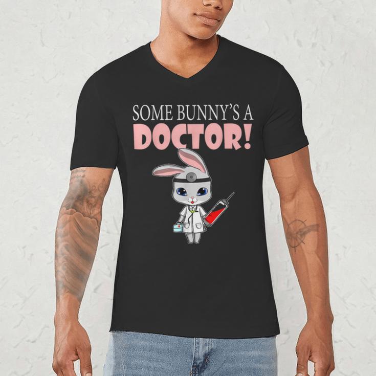Med School Graduation Bunny Medical New Doctor Men's V-Neck T-Shirt