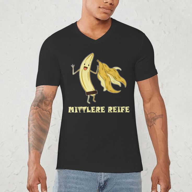 Medium Mature Banana Banana Real School Graduation Celebrations Men's V-Neck T-Shirt