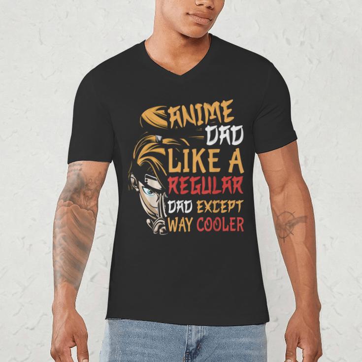 Men Anime Father's Day Anime Dad Except Way Cooler Men's V-Neck T-Shirt