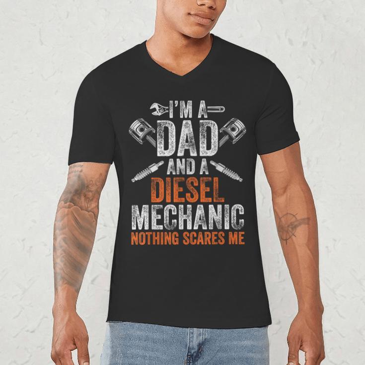For Men Father's Day Halloween Diesel Mechanic Dad Men's V-Neck T-Shirt For Men Father's Day Halloween Diesel Mechanic Dad Men's V-Neck T-Shirt