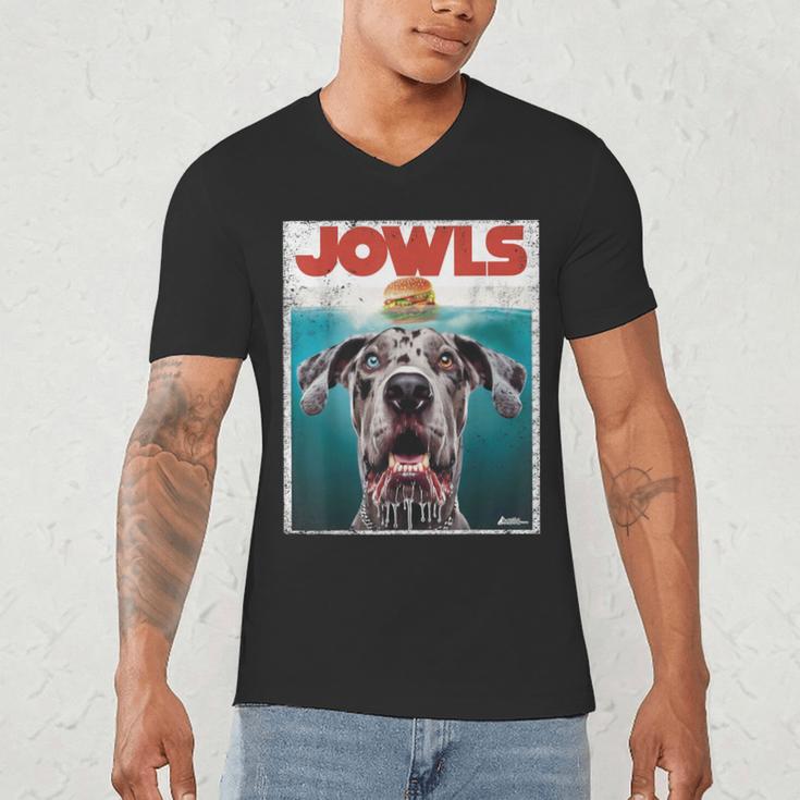 Merle Great Dane Jowls Paws Top Blue Eye Brown Dog Mom Dad For Men Women Girls Kids Men's V-Neck T-Shirt