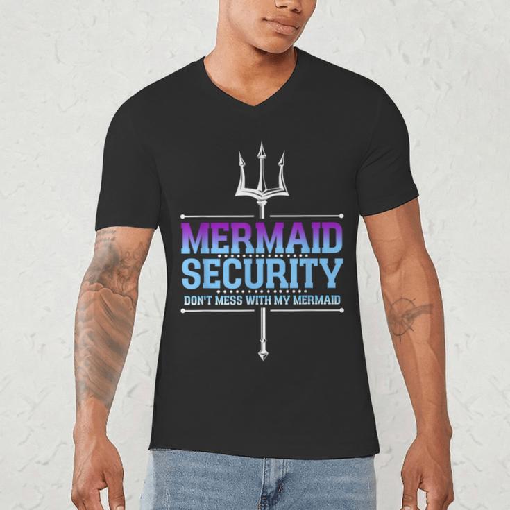 Mermaid Security Merman Merdad Mermaid Squad Fathers Day Dad Men's V-Neck T-Shirt