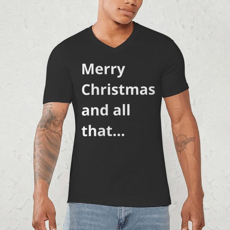 Merry Christmas Sarcastic Phrase For Introvert People Men's V-Neck T-Shirt Merry Christmas Sarcastic Phrase For Introvert People Men's V-Neck T-Shirt