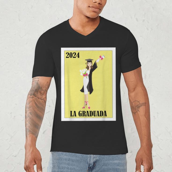 Mexican For Graduation La Graduada 2024 Men's V-Neck T-Shirt