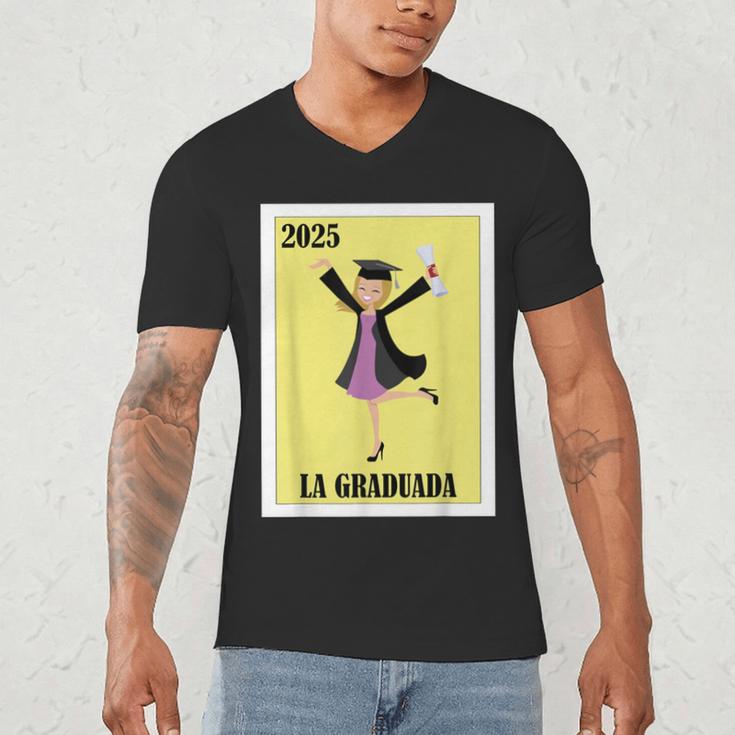 Mexican For Graduation La Graduada 2025 Men's V-Neck T-Shirt