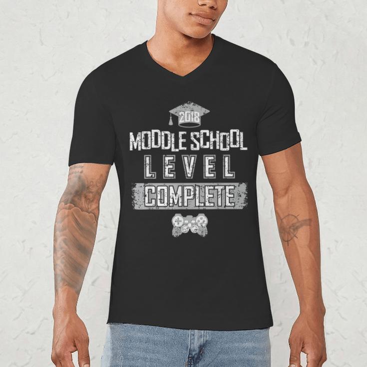 Middle School Graduation Tee Video Gaming Graduate Shirts Men's V-Neck T-Shirt