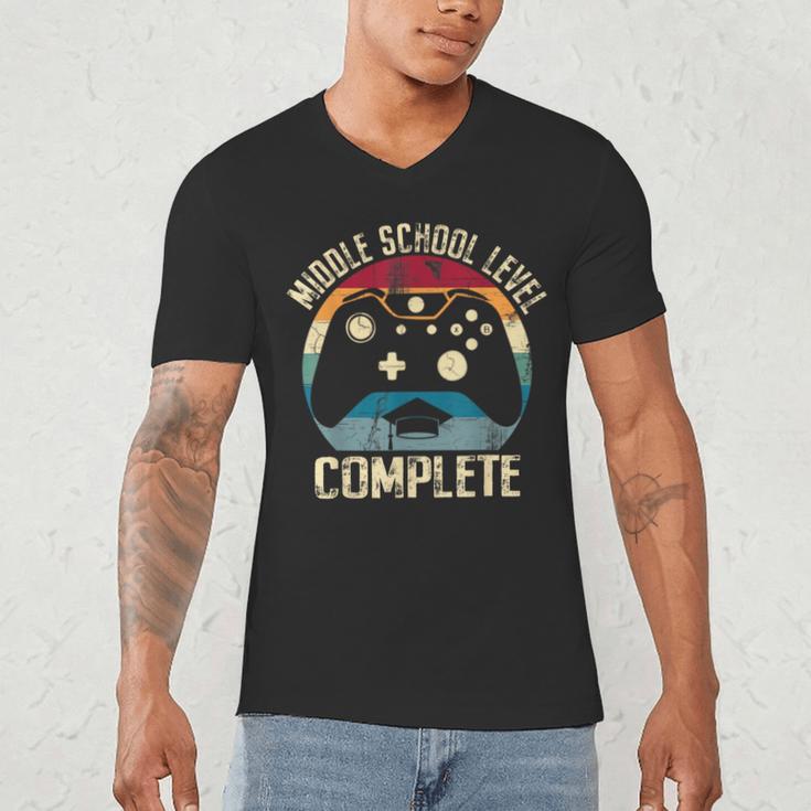 Middle School Level Complete Gamer Class Of 2024 Graduation Men's V-Neck T-Shirt