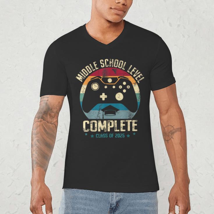 Middle School Level Complete Gamer Class Of 2025 Graduation Men's V-Neck T-Shirt
