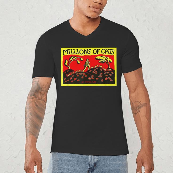 Millions Of Cats Book Cover Men's V-Neck T-Shirt Millions Of Cats Book Cover Men's V-Neck T-Shirt