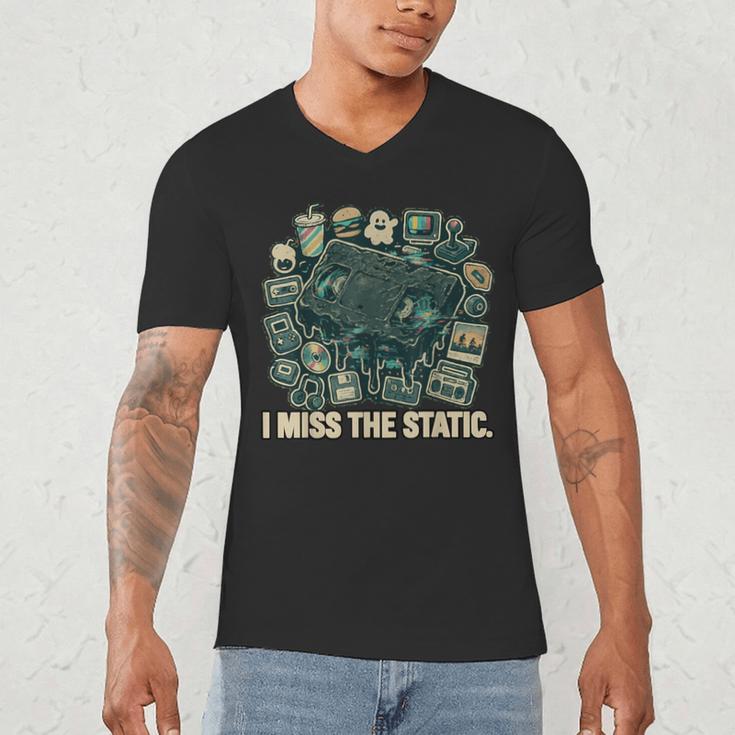 I Miss The Static Retro VHS Nostalgia Art Men's V-Neck T-Shirt