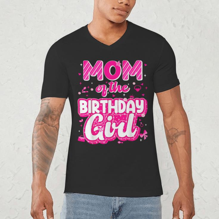 Mom And Dad Birthday Girl Family Matching Party Decorations Men's V-Neck T-Shirt