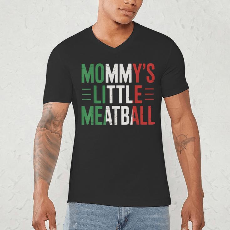 Mommy's Little Meatball Italian Quote Family Dad Mom Kids Men's V-Neck T-Shirt