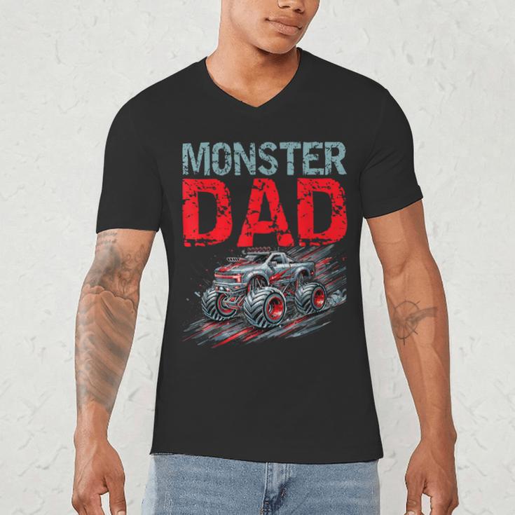 Monster Truck Dad Father's Day Men Men's V-Neck T-Shirt